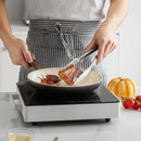 Ljojo 10 Silicone Non-Slip Cooking Clip Stainless Steel Kitchen Tongs BBQ Salad Tools