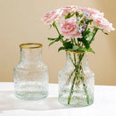 Ljojo™ Clear Glass Large Mouth Vase: Stylish Home Decor, Ideal for Flowers