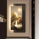3D Sandstone Landscape Painting - Modern Corridor Decoration Wall Lamp by Ljojo