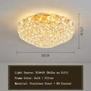 Ljojo Luxury Crystal Ceiling Lights Modern Remote Dimmable Gold Living Room Decor