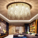 Ljojo Luxury Gold Crystal Chandelier LED Square Ceiling Light for Bedrooms and Living Rooms