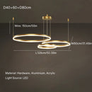 Ljojo Modern Acrylic LED Ring Chandelier for Home & Restaurant Decoration