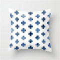 Geometric Blue Ink Flower Pillowcase for Stylish Home Decor by Ljojo