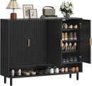 Ljojo™ 4-Door Shoe Storage Cabinet with Adjustable Shelves and Metal Legs