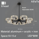 LED220V Scandinavian luxury chandelier living room, acrylic lustre for Bedroom Kitchen by Ljojo