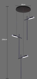 Ljojo Minimalist Bedroom Headboard Pendant Light with Adjustable Multiple Headlights