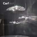 Italian Lotus Leaf Glass Pendant Lighting Fixture for Artistic Home Decor by Ljojo