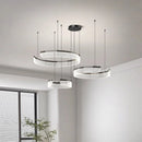 Ljojo Modern Acrylic Led Pendant Light Semicircle Chandelier for Living Room Black Bedroom Decor