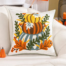 Embroidered Pumpkin Halloween Pillowcase by Ljojo - Cotton Throw Cushion Cover