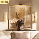 Ljojo LED Copper Marble Wall Lamp for Villa Living Room Corridor Lighting