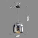 Nordic Smoke Gray Glass Chandelier Pendant Light for Bedroom Dining Room by Ljojo