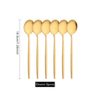 Ljojo Matte Gold Tableware Cutlery Set Stainless Steel Flatware Kitchen Dinner