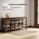 Ljojo™ Adjustable Height Shoe Bench with Leather Cushion