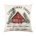 Christmas Decor Pillow Cover 18x18 in Linen Throw - Ljojo Home Decor