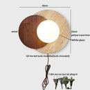 Ljojo LED Wall Light White Glass Wood Yellow Travertine Japan Style