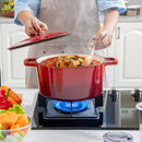 Ljojo 5L Cast Iron Dutch Oven with Enamelled Casserole, 23cm - 3 Color Options