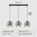 Nordic Glass Pendant Light for Living Room | Ljojo Smoke Gray Chandelier for Kitchen Island