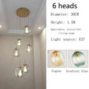 Glass Ball Long Chandelier for Modern Minimalist Loft Living - Ljojo Spiral Luxe Light