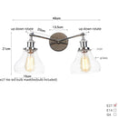 Ljojo 2-Head LED Wall Sconce Industrial Iron Glass Retro Stair Light Fixtures