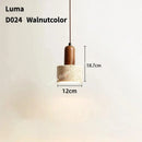 Yellow Travertine Stone Pendant Light LED Hanging Lamp for Kitchen Island by Ljojo