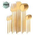 Ljojo 20-Piece Stainless Steel Cutlery Set - Matte Finish Flatware Set