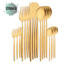 Ljojo 20-Piece Stainless Steel Cutlery Set - Matte Finish Flatware Set