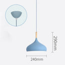 Nordic Colored Chandelier Wooden Pendant Light LED Lamp Single Head Aluminum Children Room Ljojo