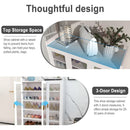 Ljojo™ 5-Tier Metal Shoe Storage Cabinet with 3 Doors - Closet Organizer