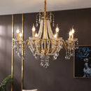 French Luxury Candle K9 Crystal Chandeliers Lights for Living Room by Ljojo