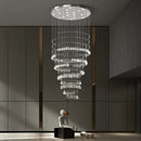 Ljojo Luxury Chrome Crystal Chandelier for High Ceilings & Living Room