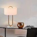 Ljojo Marble Base Table Lamp White Fabric Lampshade