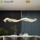 Minimalist Art Silk Ribbon LED Pendant Lights Chandelier for Home Decor by Ljojo