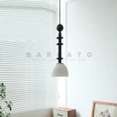 Ljojo LED Walnut Log Brown Pendant Light for Parlor, Bedroom, Cafe