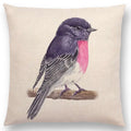 Birds Painting Cushion Cover - Ljojo Collection: Robin, Titmouse, Toucan, Sparrow, Firecrest, Cardinal, Bullfinch