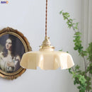 Ljojo Milky Yellow Glass LED Pendant Lights - Copper Nordic Hanging Lamp