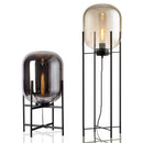 Nordic Style Smoke-Gray Glass Floor Lamp Industrial Indoor Lighting for Living Room Bedroom by Ljojo