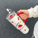 Ljojo 30oz Stainless Steel Insulated Tumbler with Straw - Large Capacity Thermos Bottle