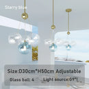 Ljojo Multi Color Glass Ball Pendant Light Modern Iron Ceiling Fixture