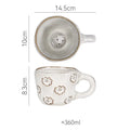 Ljojo 3D Cute Animal Snail Flower Ceramic Coffee Mug - Lovely Gift for Besties