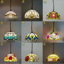 12-inch American-style Embankment Flower Chandelier: Tiffany Glass Lighting by Ljojo for Milk Tea Shop & Coffee Restaurant