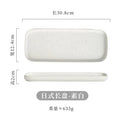 Ljojo 12" Ceramic Sushi BBQ Plate - Rectangular Tray for Desserts, Noodles.