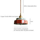Vintage LED Ceiling Chandelier Ceramic Copper Pendant Light Fixture for Bedroom - Ljojo