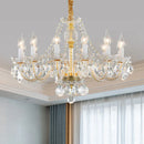 Ljojo Luxury European Style Crystal Gold Chandelier for Living Room & Bedroom