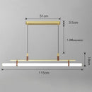Ljojo LED Long Tube Chandelier Black/Gold Leather Acrylic Pendant Light
