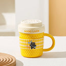 Cat Cartoon Ceramic Mug - Ljojo Original Fun Coffee Cup Beer Drinkware Breakfast Tea Gift