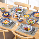 Ljojo 36 Piece Chinese Blue White Porcelain Plate Set with Tableware