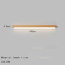 Ljojo Minimalist Wood Wall Lamp Straight Strip Design for Bedroom Bedside