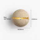 Japanese Wabi Sabi Circular Yellow Cave Stone Wall Lamp for Bedroom Decor by Ljojo