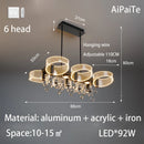 LED220V Scandinavian luxury chandelier living room, acrylic lustre for Bedroom Kitchen by Ljojo