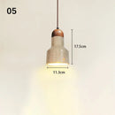 Ljojo Retro Yellow Stone Pendant Lamp Modern LED Lighting for Bedroom Dining Room